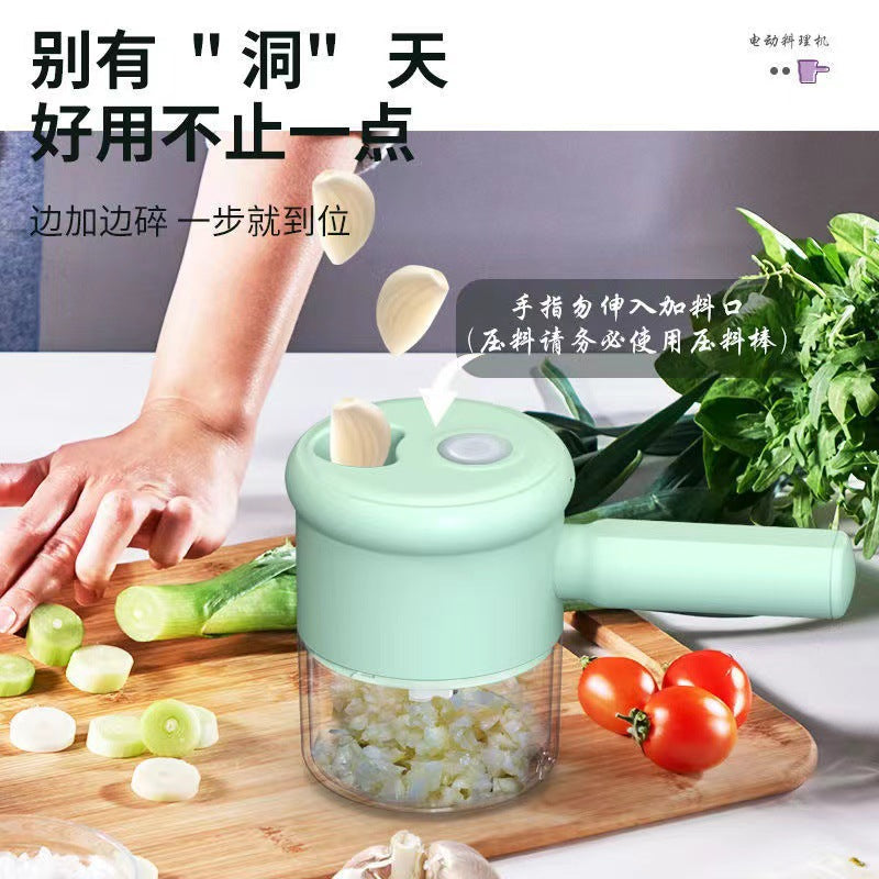 New Gatling Vegetable Cutter Household Electric Garlic Cutter Automatic Slicer Garlic Cutter Artifact Multifunctional Vegetable Chopper