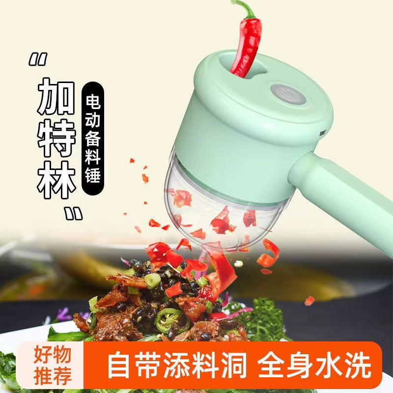 New Gatling Vegetable Cutter Household Electric Garlic Cutter Automatic Slicer Garlic Cutter Artifact Multifunctional Vegetable Chopper